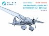 Quinta Studio QDS-48582 Westland Lysander Mk.I 3D-Printed & coloured Interior on decal paper (Airfix) (small version) 1/48